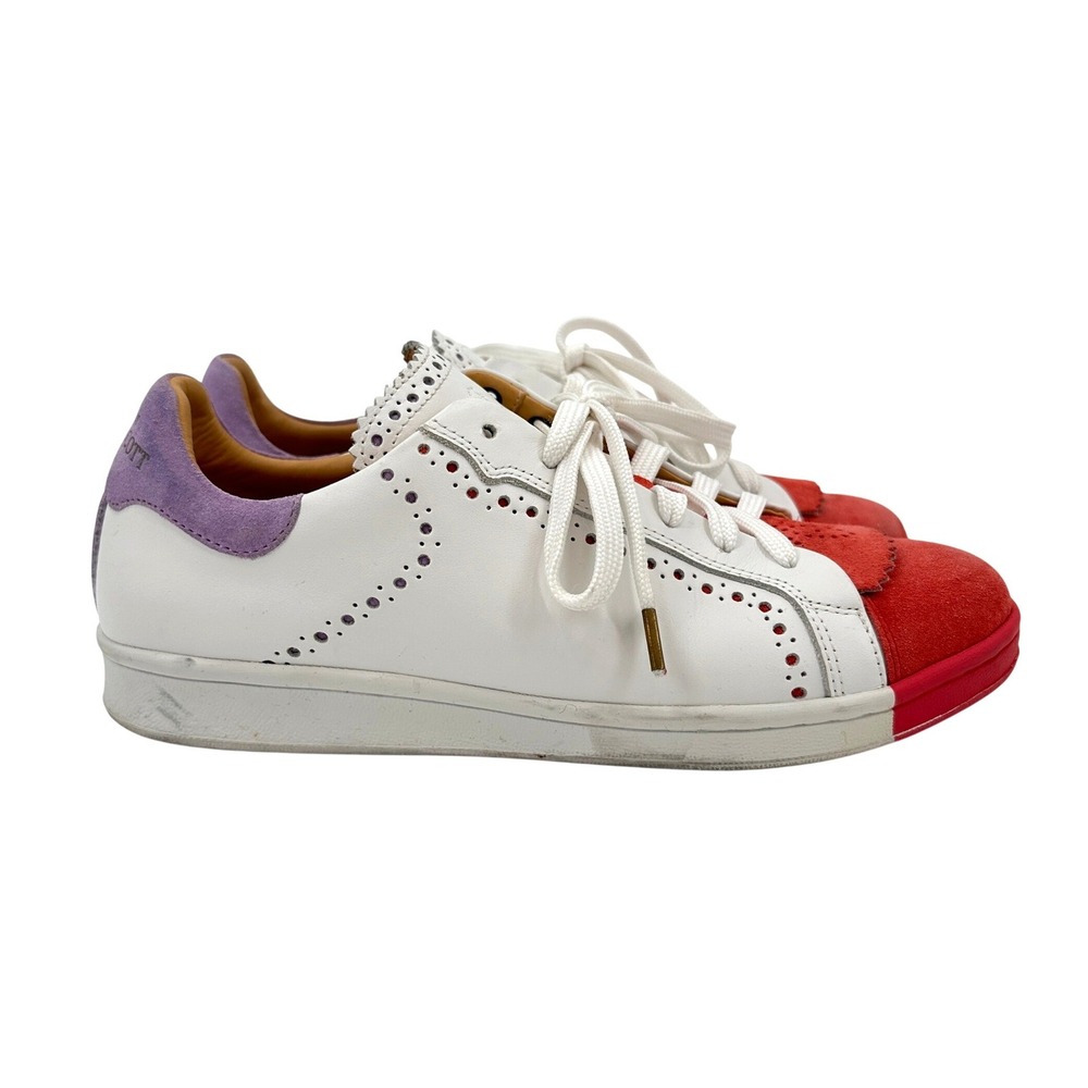 The Office of Angela Scott Elliot White Red Purple‎ Brogue Sneaker 38.5 / US 8.5